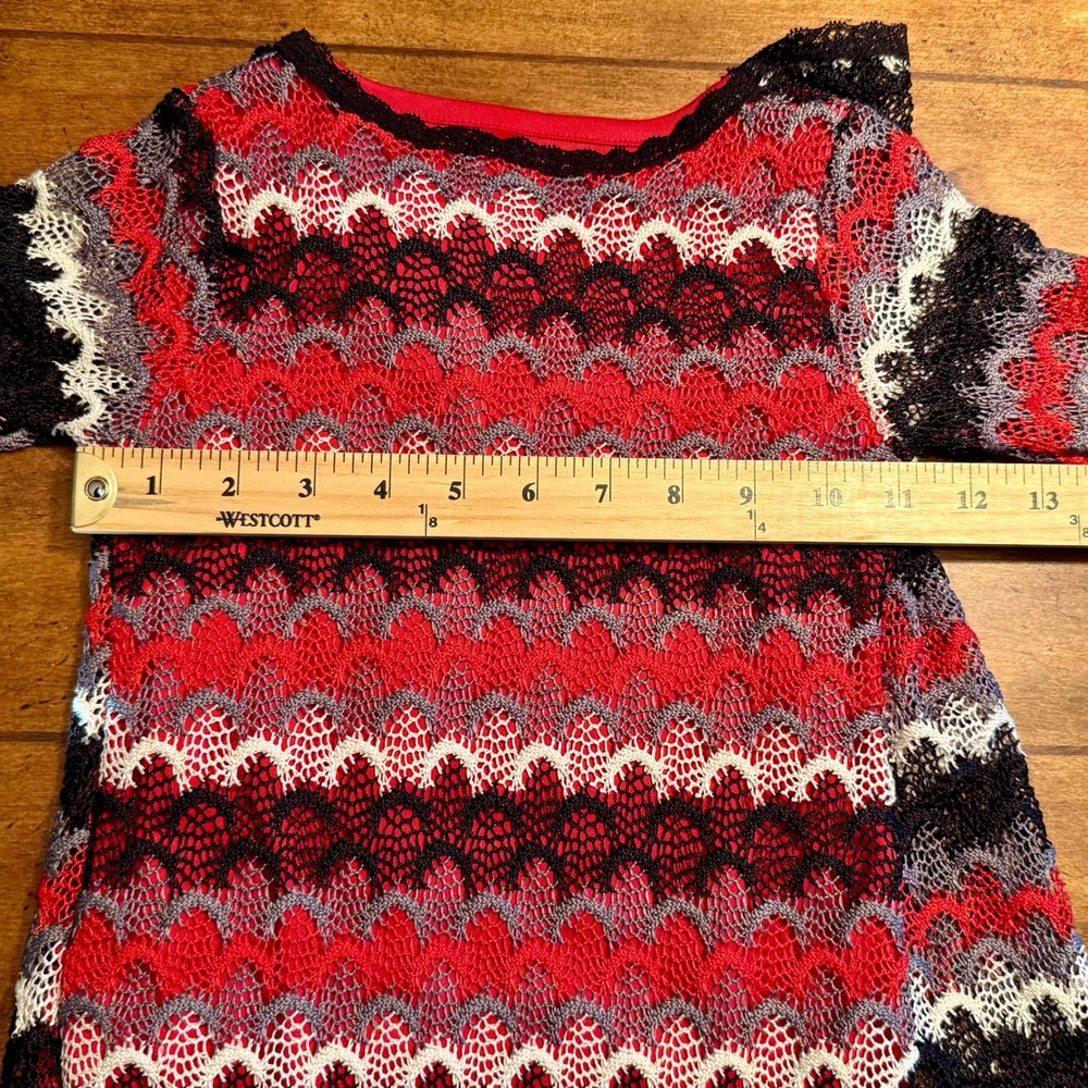 Nannette Kids Girls 5 Knit Cardigan Red Layered Ruffle‎ Dress Outfit Set A-0119 - Picture 12 of 15